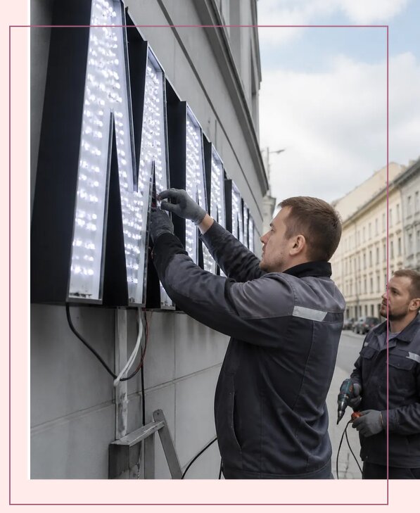 Изготовление и монтаж светодиодных LED вывесок в Нефтекамске