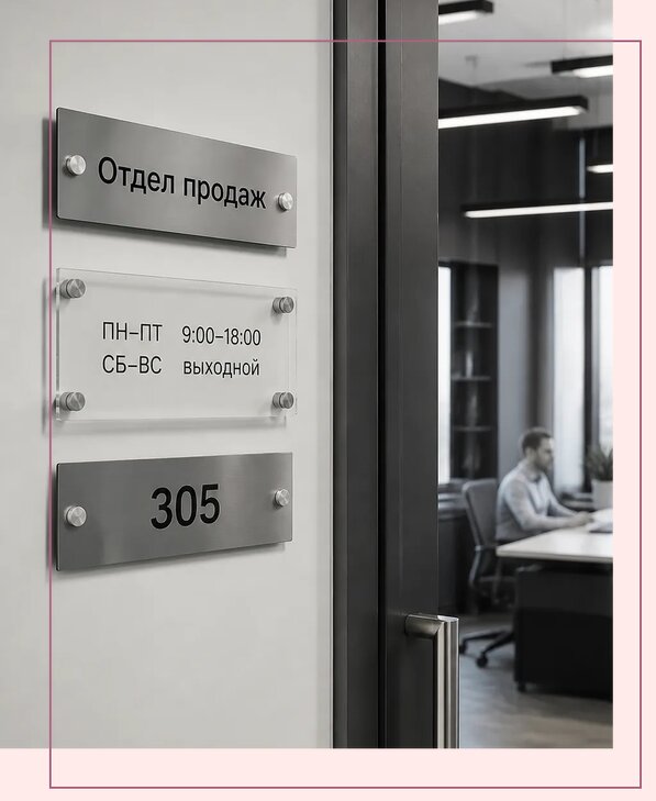 Офисные таблички на дверь в Нефтекамске по цене от 5031 р. | Аванза-Нтк
